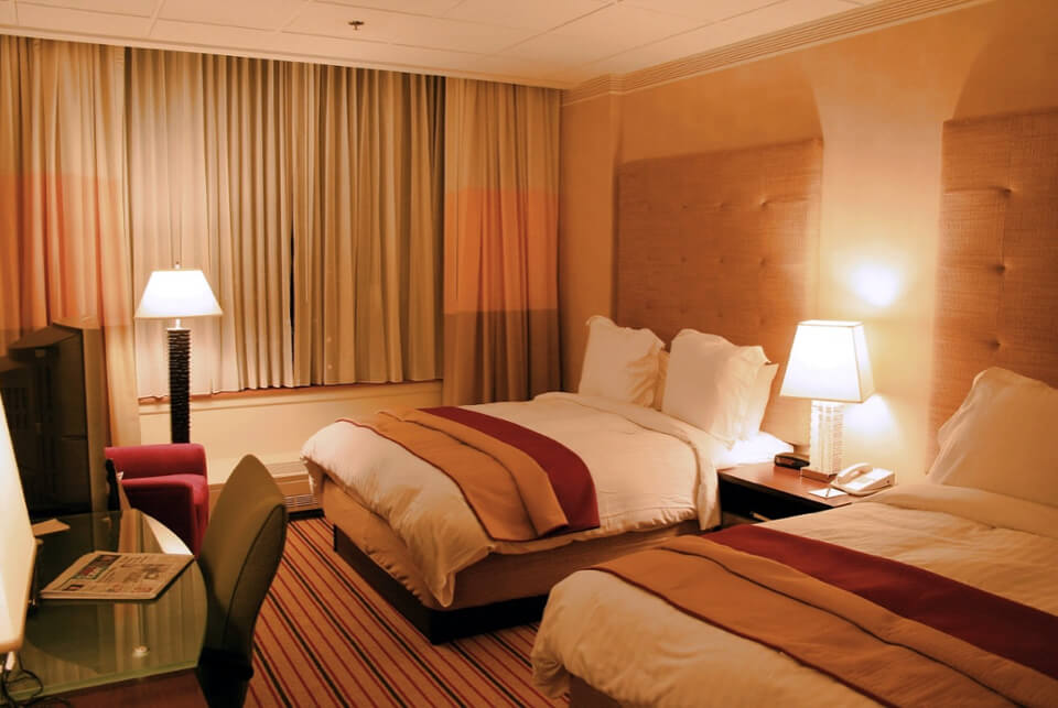 hotel room.