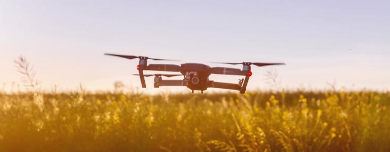 Drone in field.