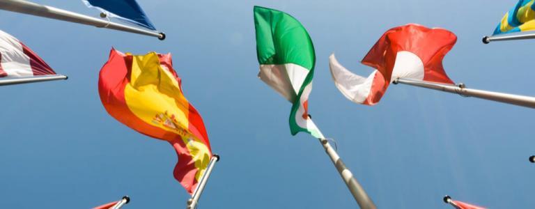Flags from countries from around the world.
