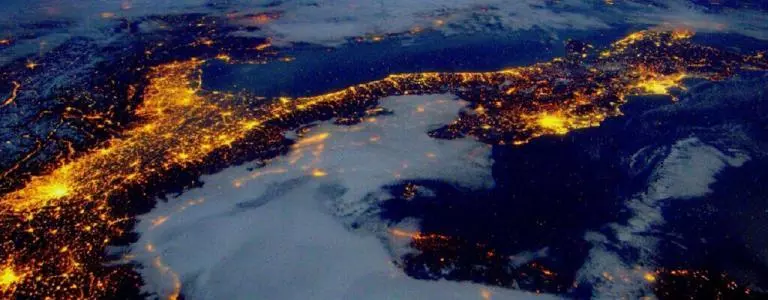 world at night from space